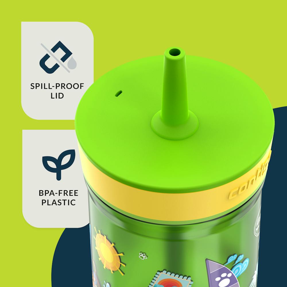 Kids Leighton Spill-Proof Tumbler with Straw, 14oz., 2-Pack - Cool Lime & Glacier